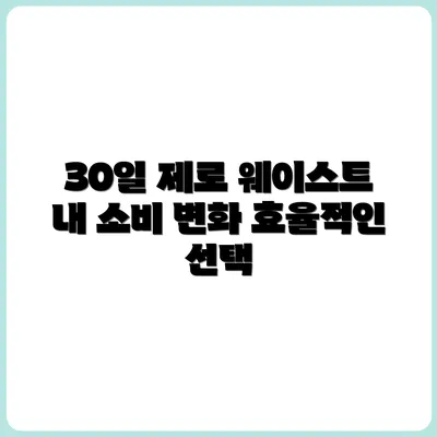 제로 웨이스트를 실천한 30일, 나의 소비 패턴은 어떻게 바뀌었을까?